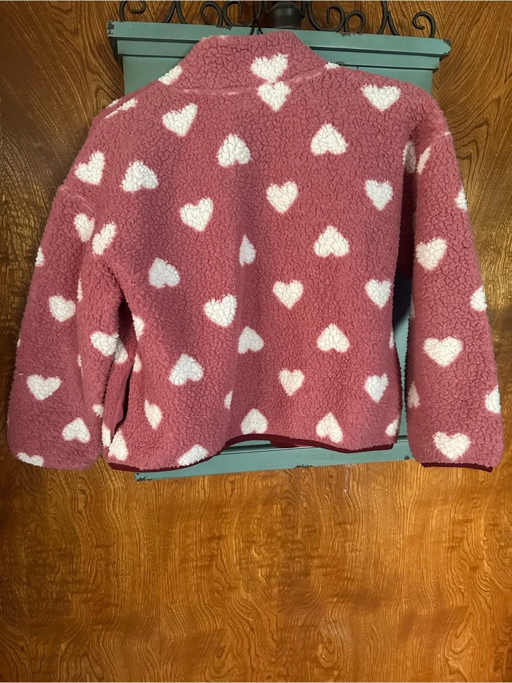 Old Navy Pink Heart Sherpa Puffer Jacket